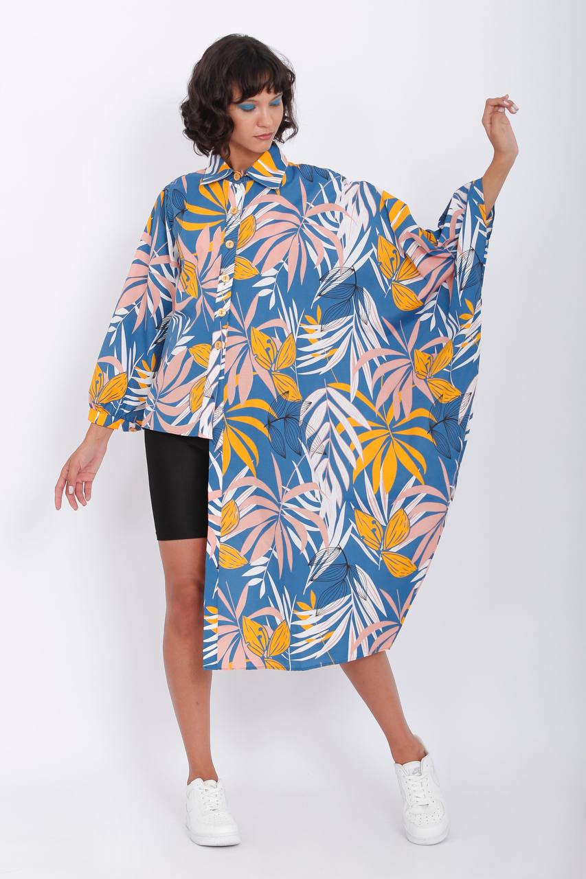 Asymmetrical Floral Shirt