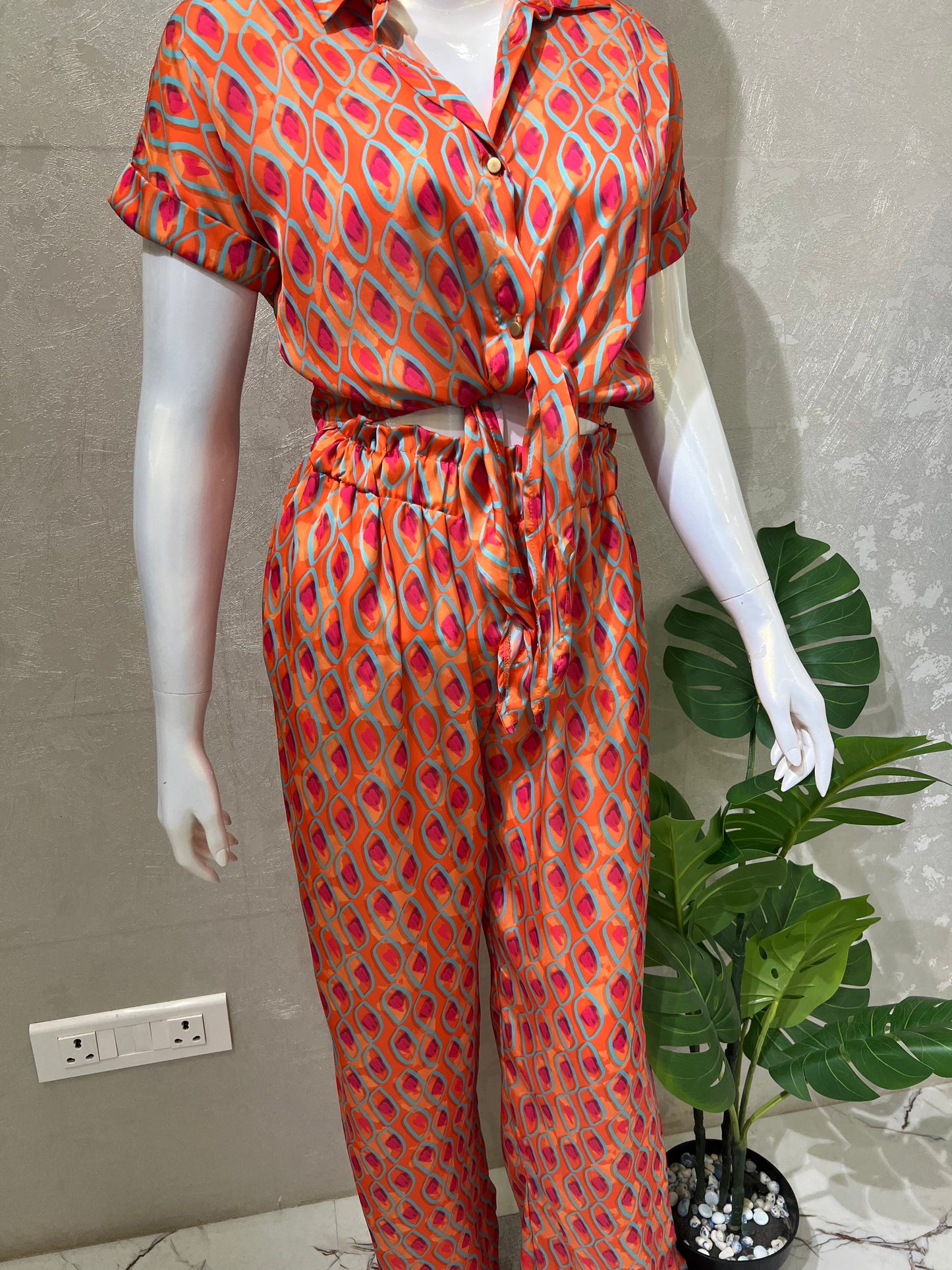 Satin Printed Co-ord Set