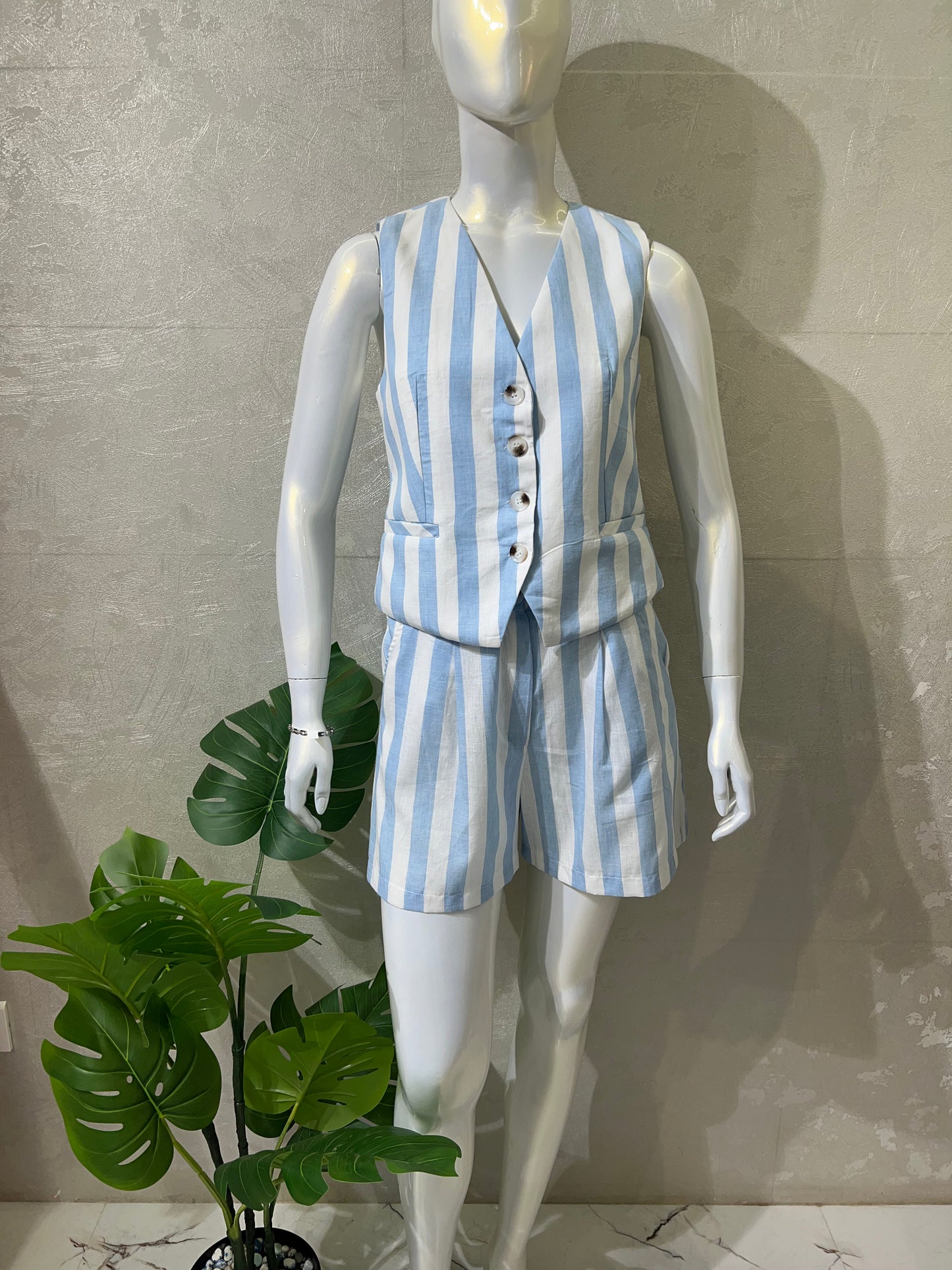 Stripped Waistcoat Co-ord Set