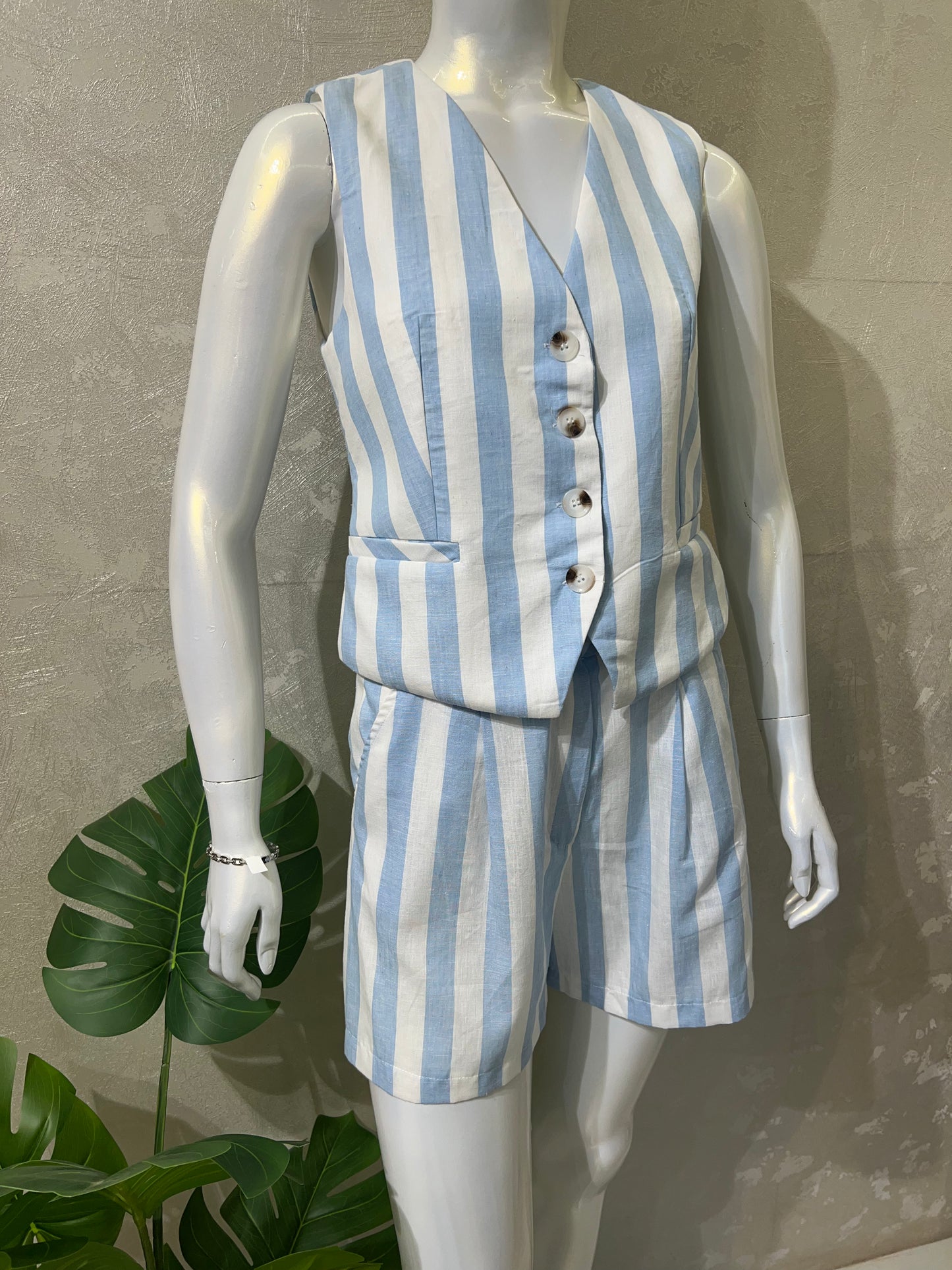 Stripped Waistcoat Co-ord Set