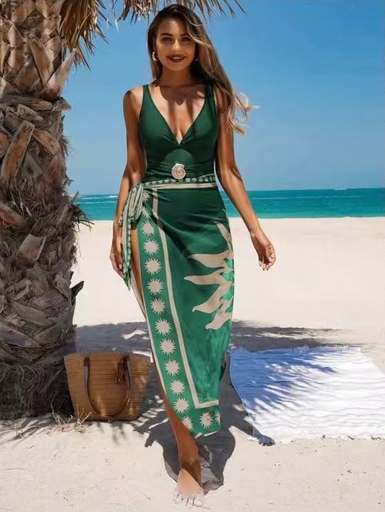 DEEP V-NECK MONOKINI SET