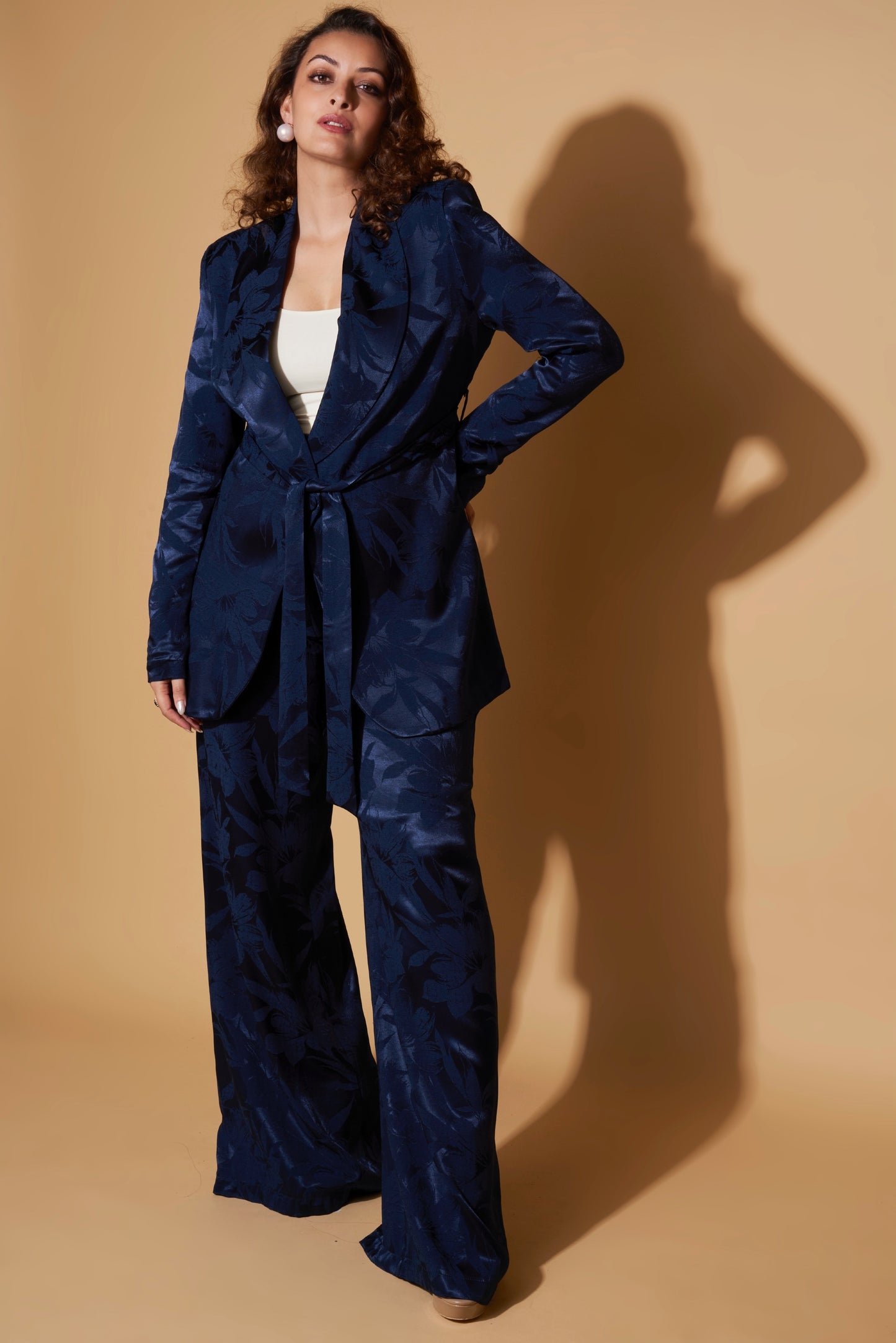 BELTED PANTSUIT