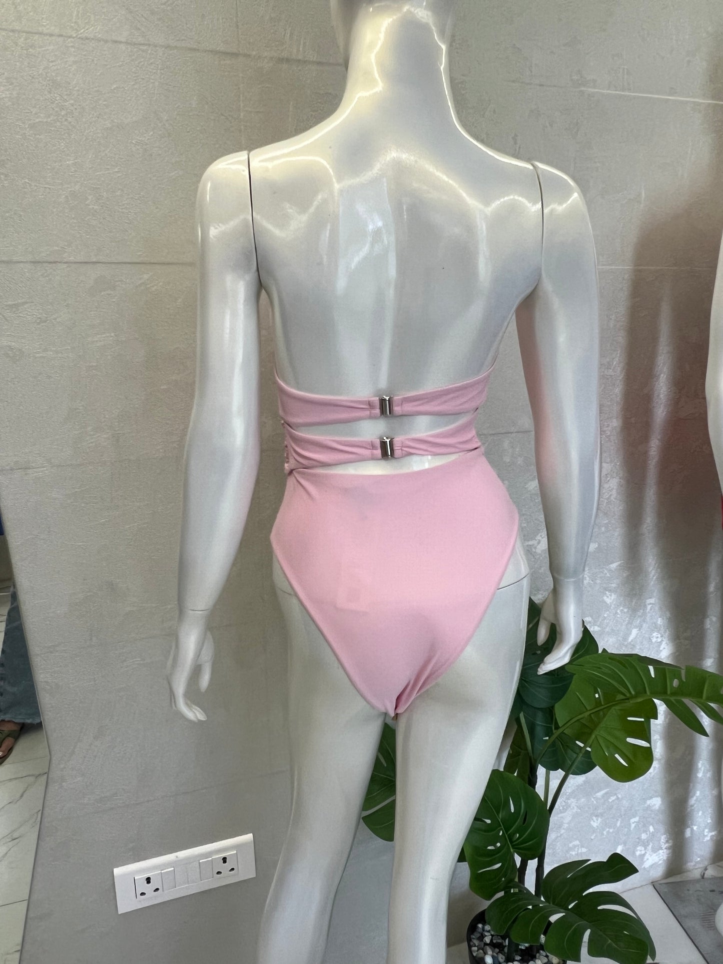 THREE ROSES BANDEAU SWIMSUIT