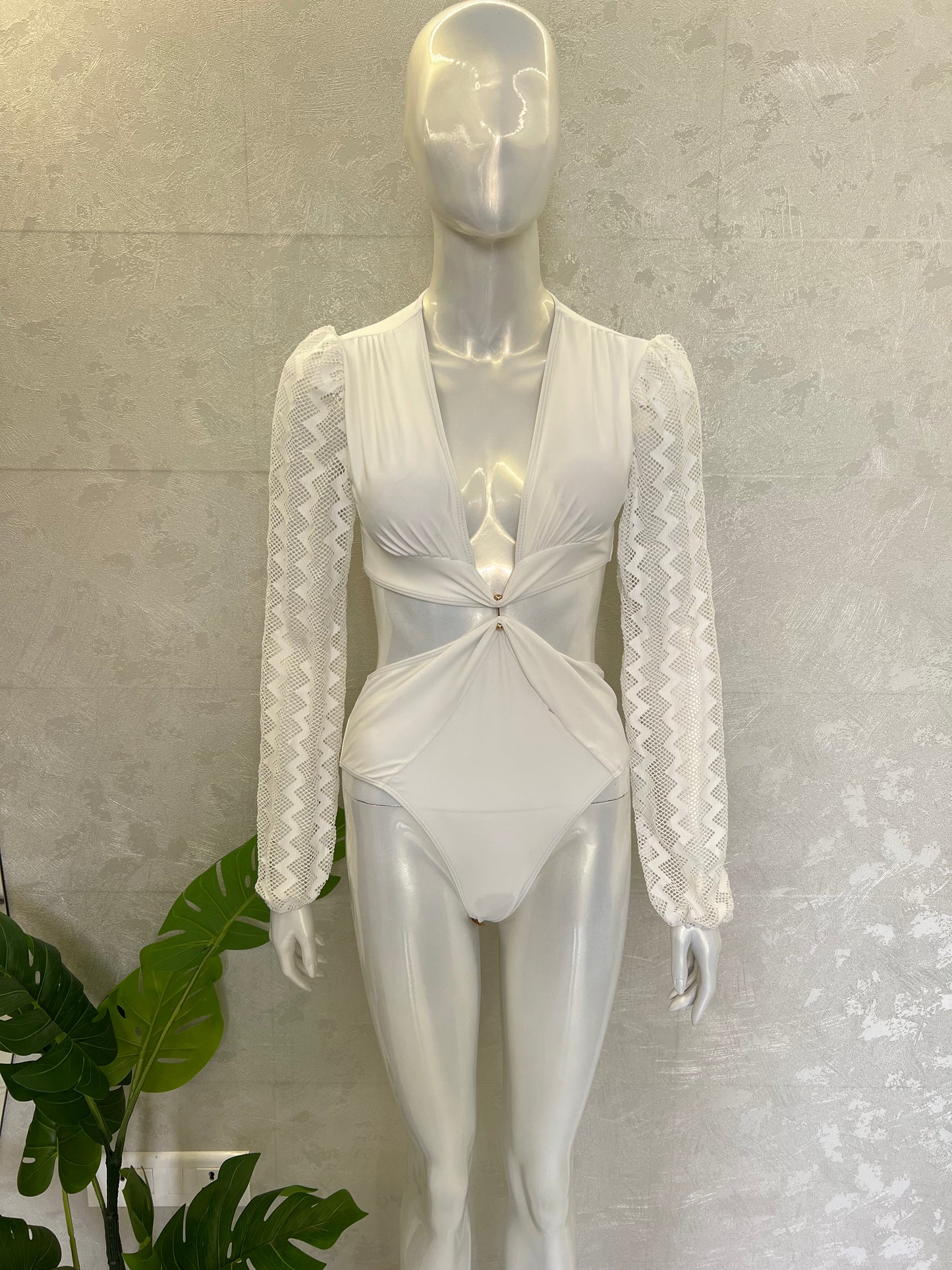 MESH SLEEVE SWIMSUIT