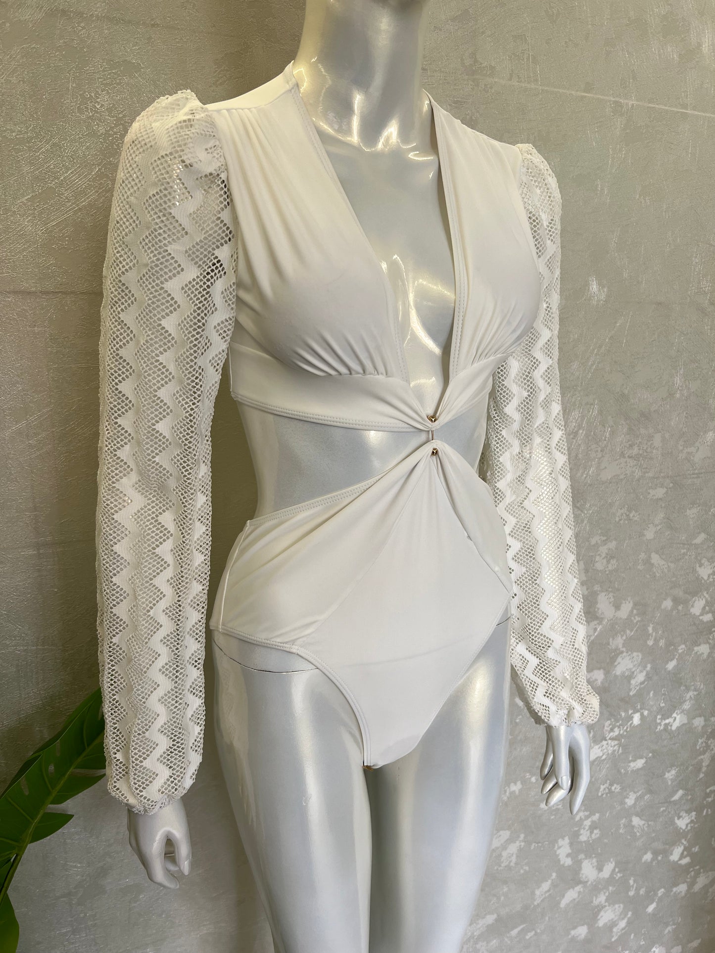 MESH SLEEVE SWIMSUIT