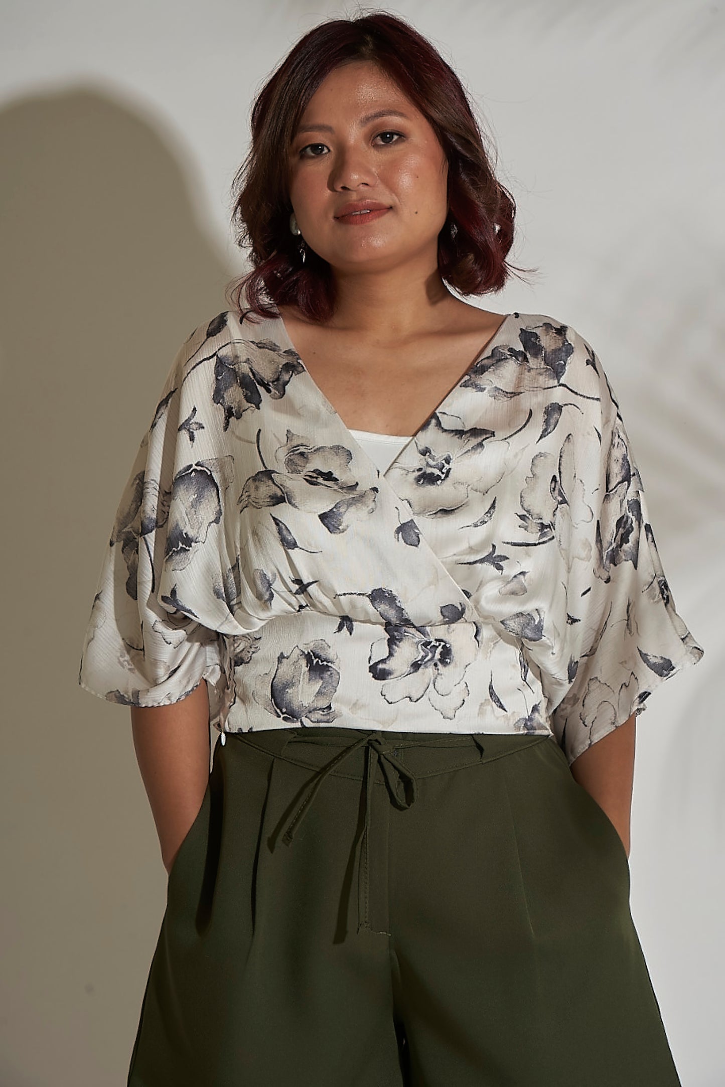 Printed Blouse With Back Tie Up