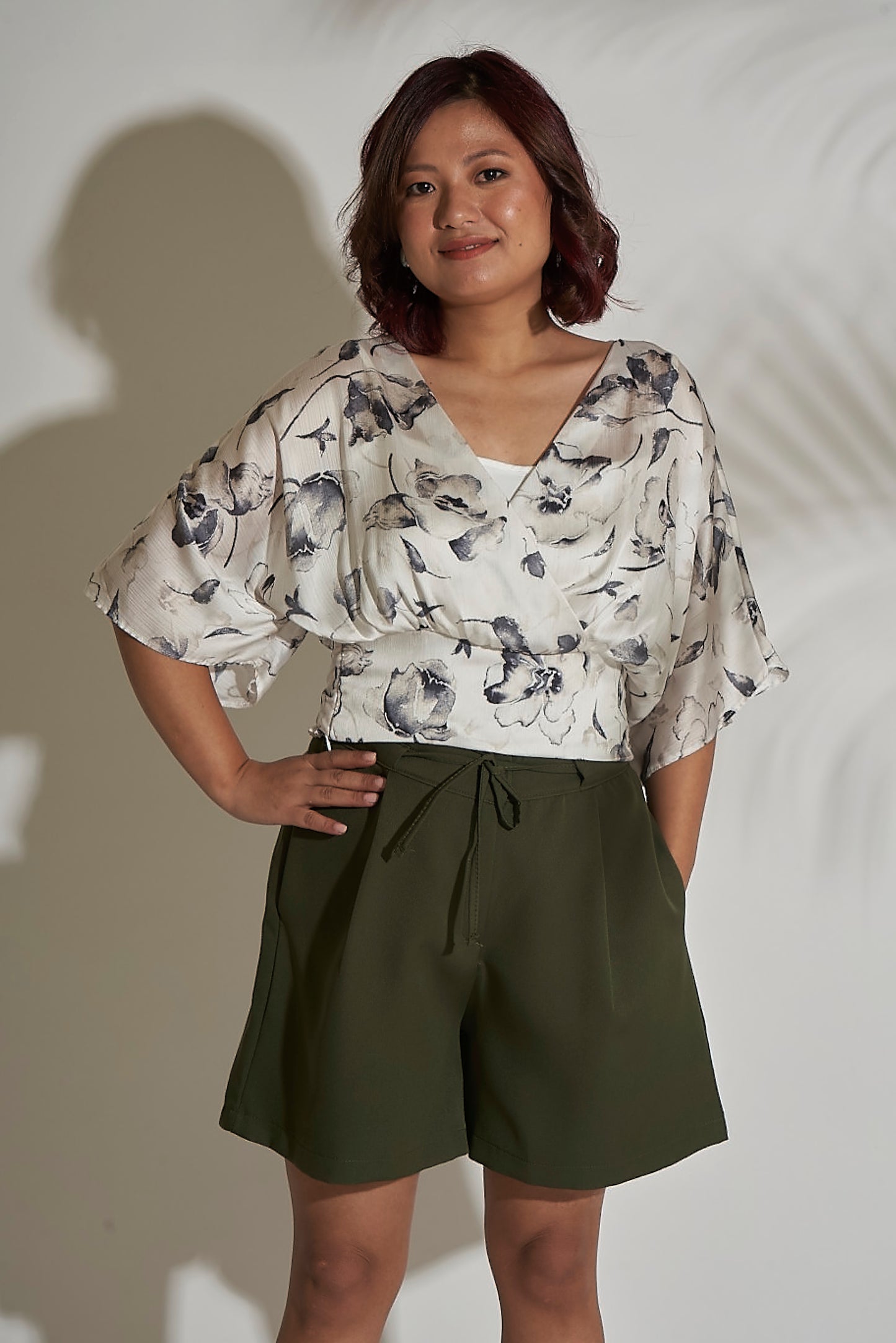 Printed Blouse With Back Tie Up