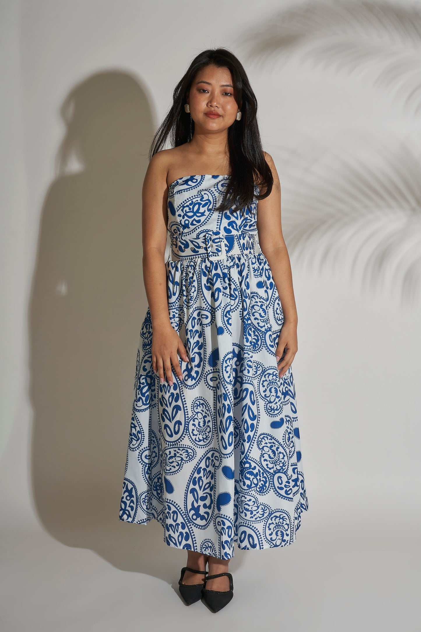 Printed Strapless Dress