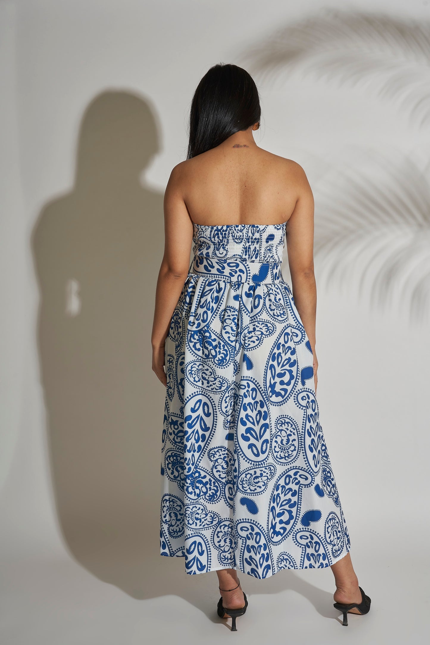 Printed Strapless Dress