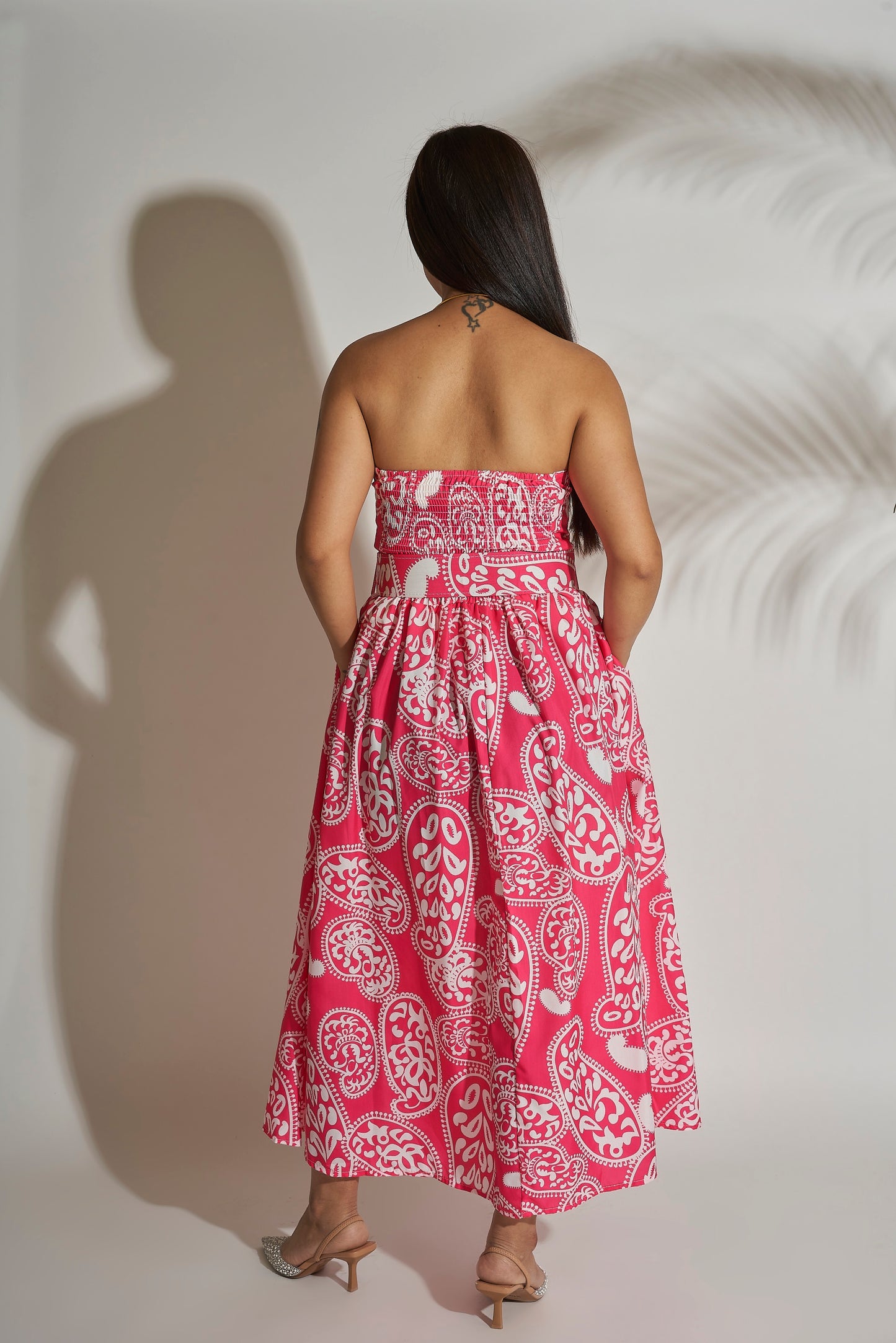 Printed Strapless Dress