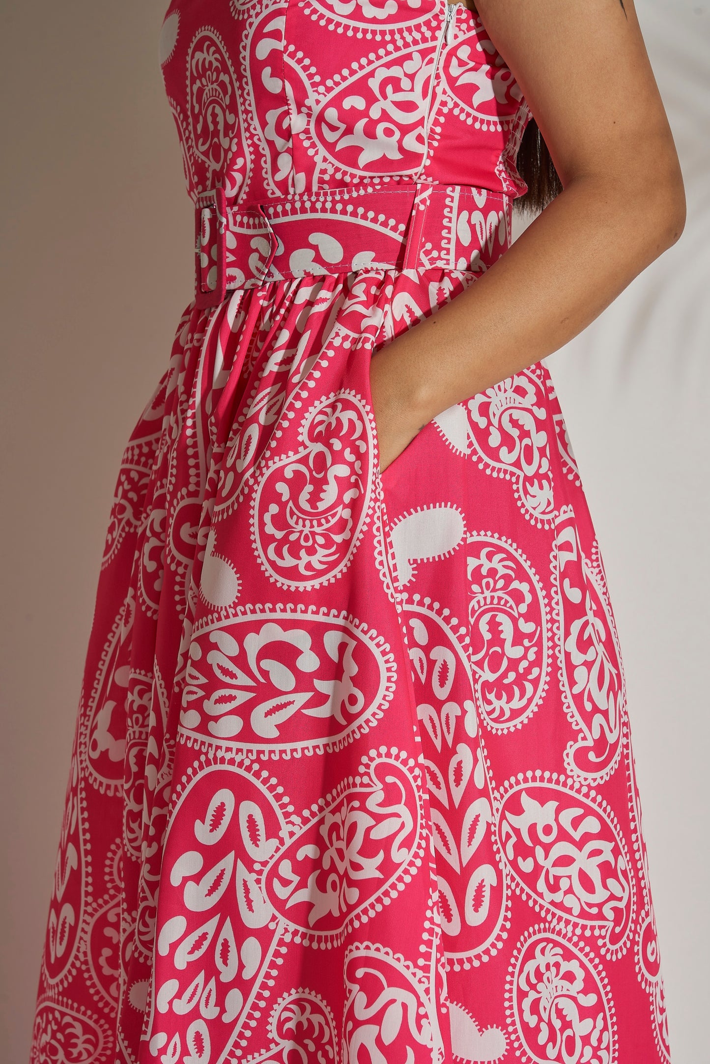 Printed Strapless Dress