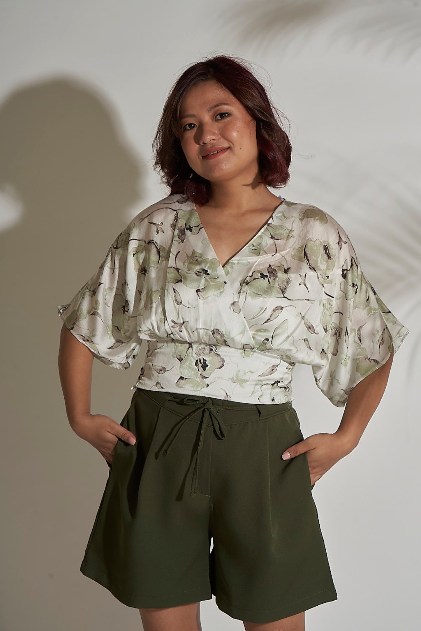 Printed Blouse With Back Tie Up