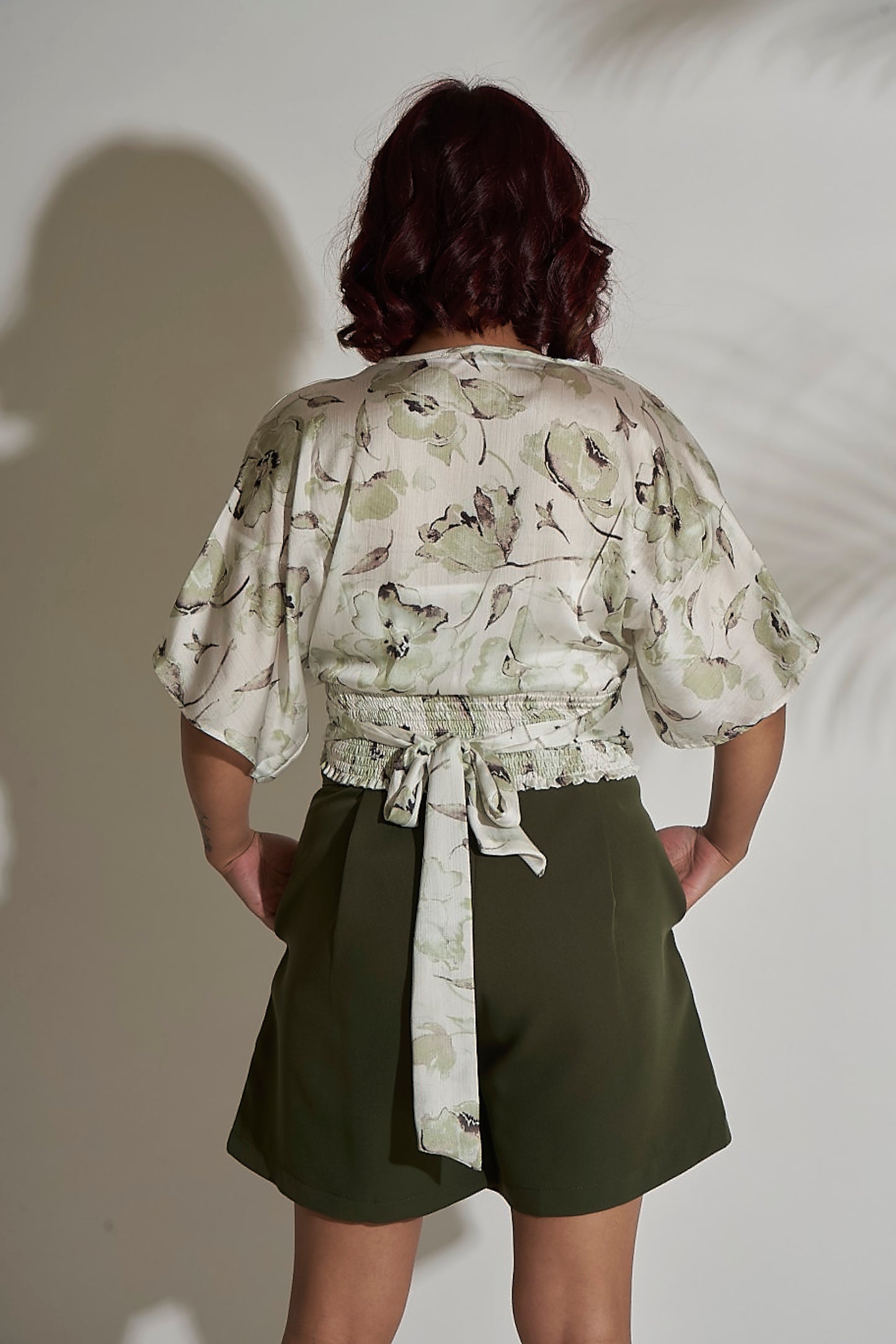 Printed Blouse With Back Tie Up