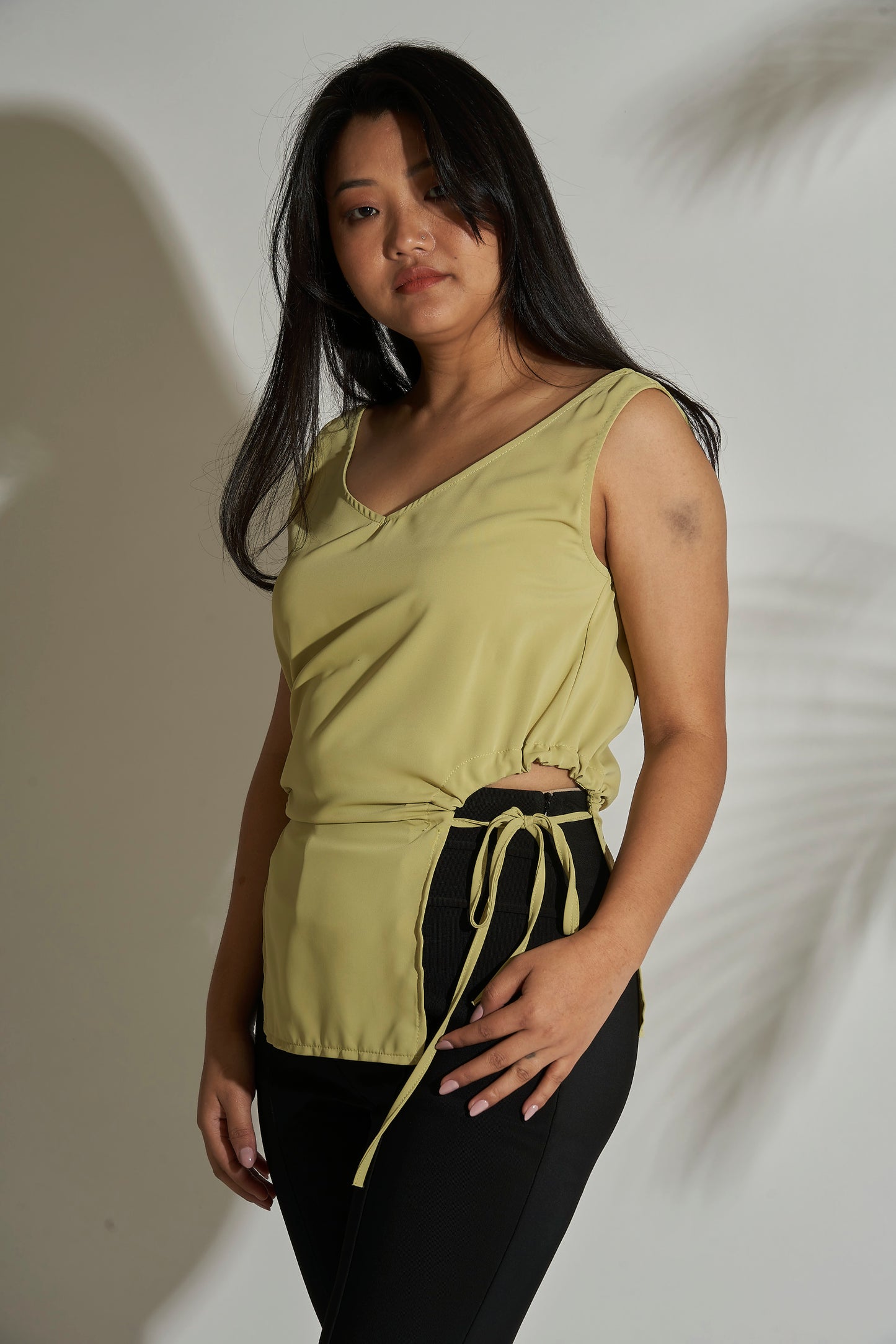 Blouse With Waist Tie-up