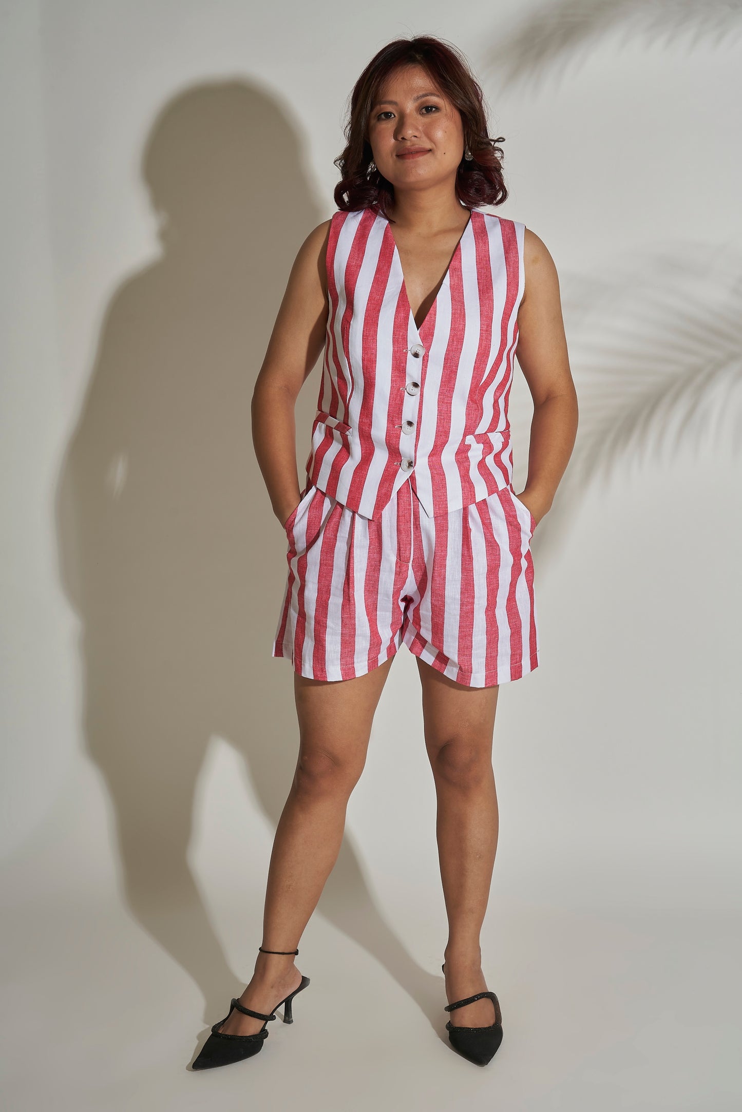 Stripped Waistcoat Co-ord Set
