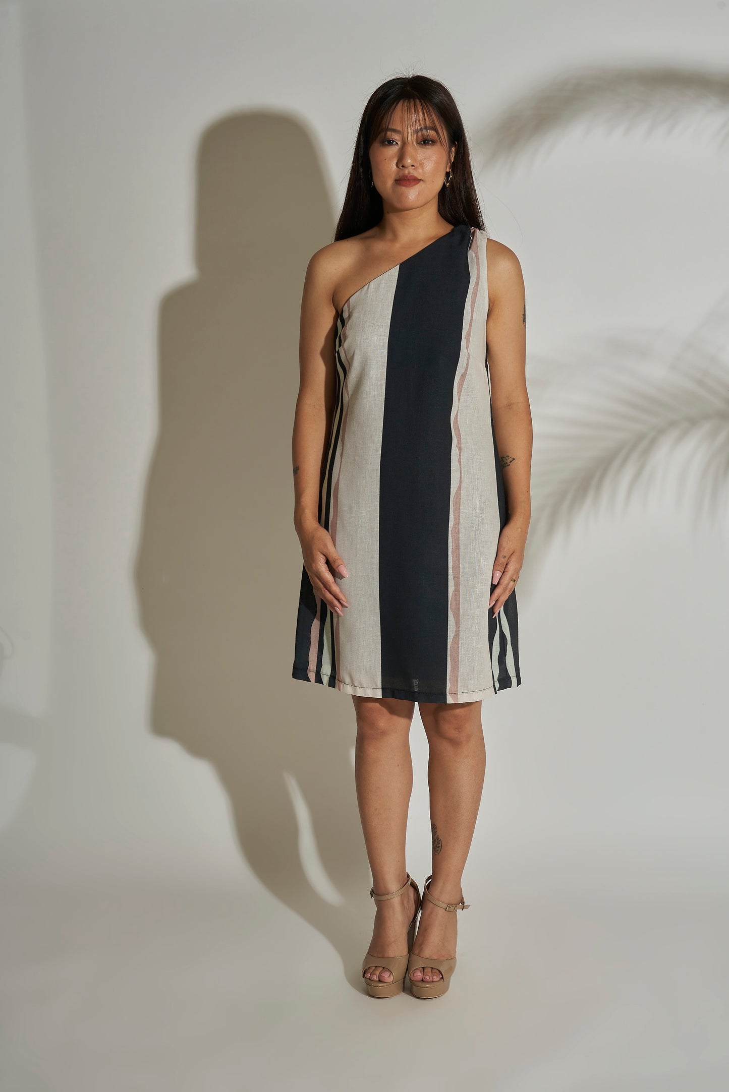 One Shoulder Linen Dress