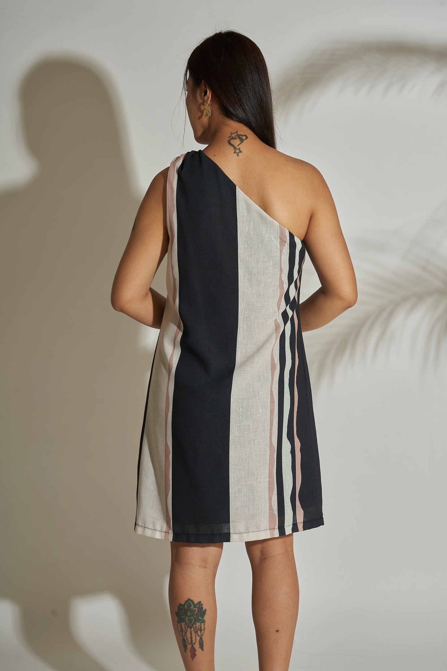 One Shoulder Linen Dress