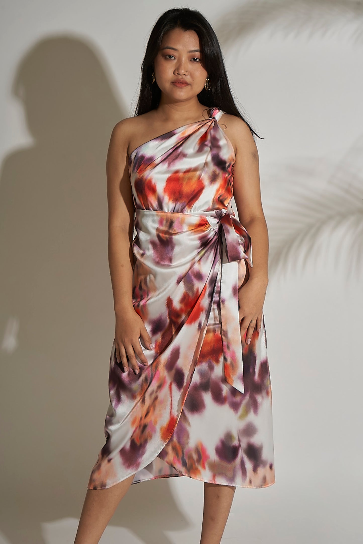 One Shoulder Printed Dress