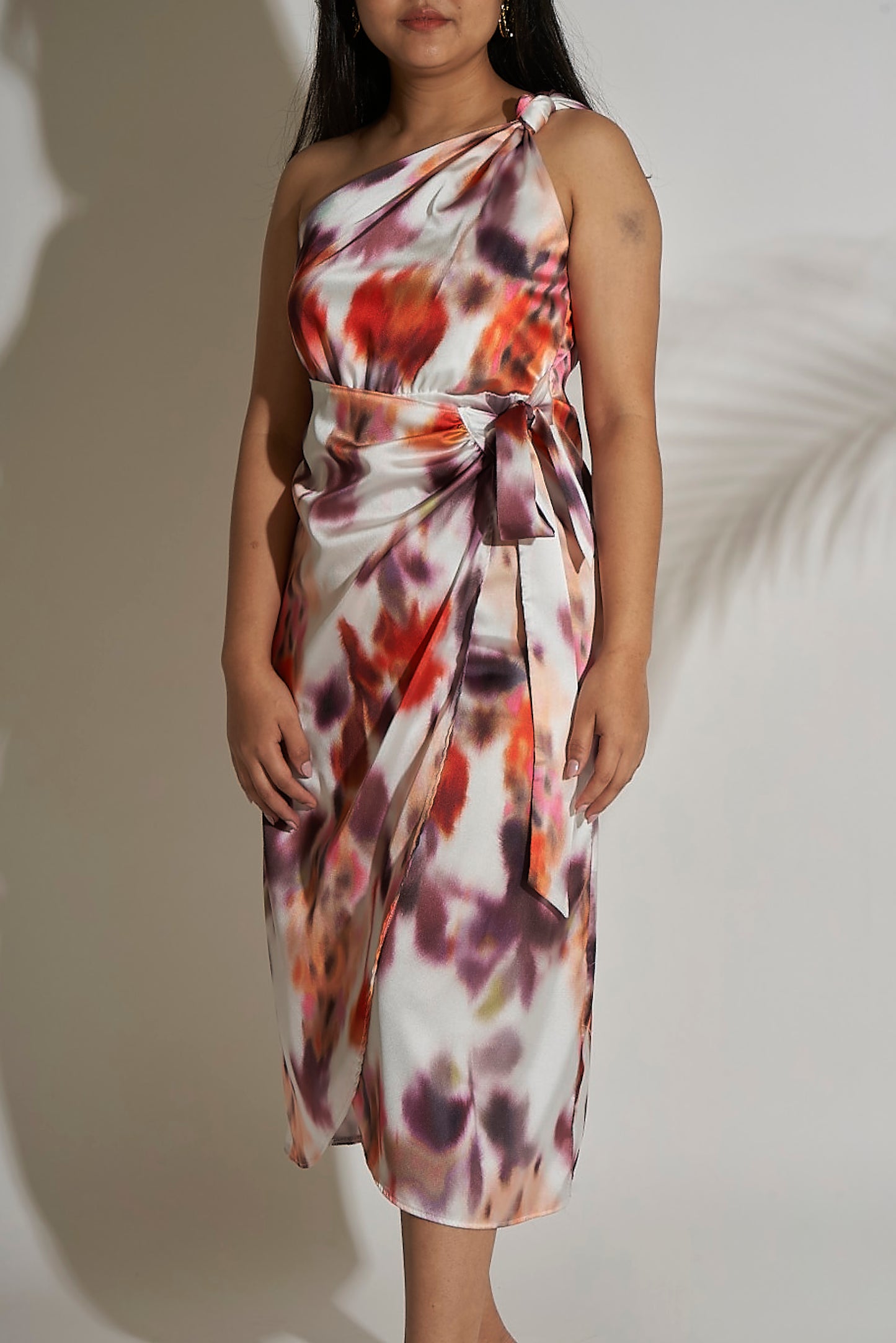 One Shoulder Printed Dress