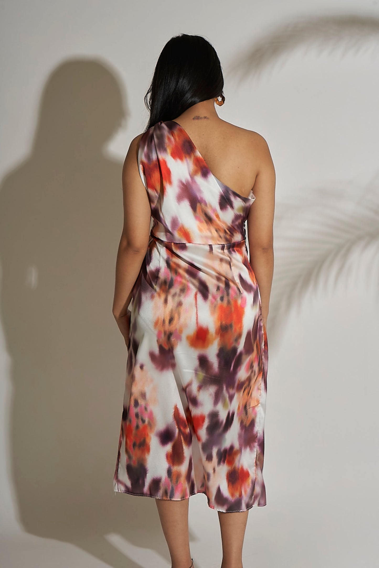 One Shoulder Printed Dress