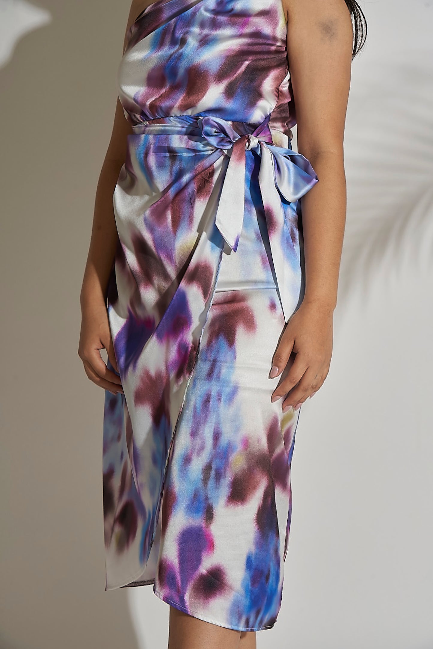 One Shoulder Printed Dress