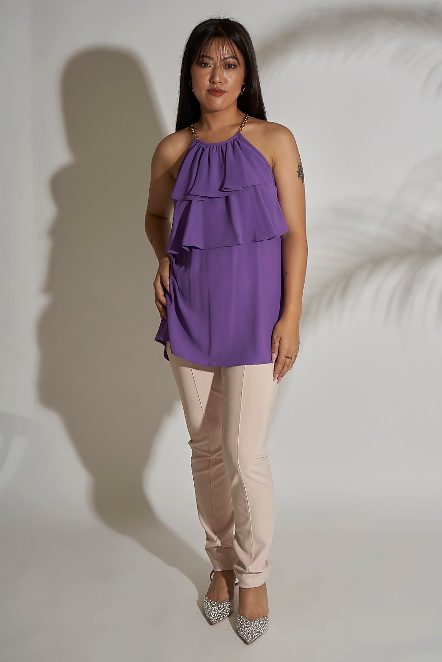 FRONT RUFFLE TOP