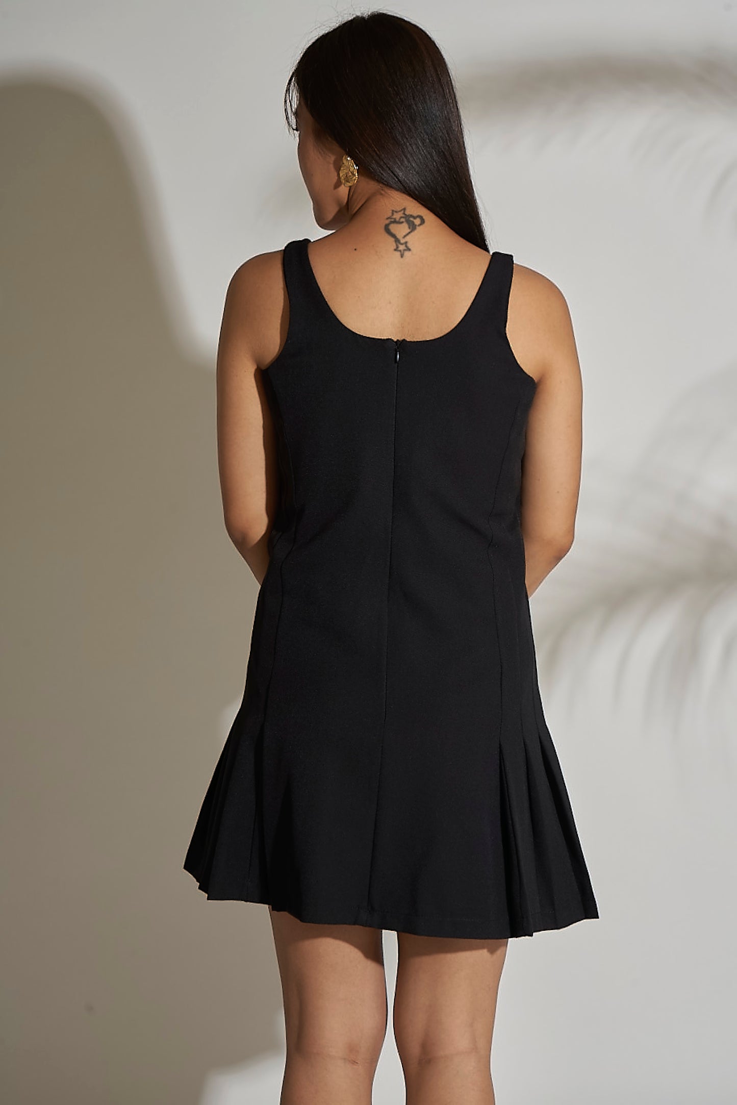 PLEATED BLACK DRESS