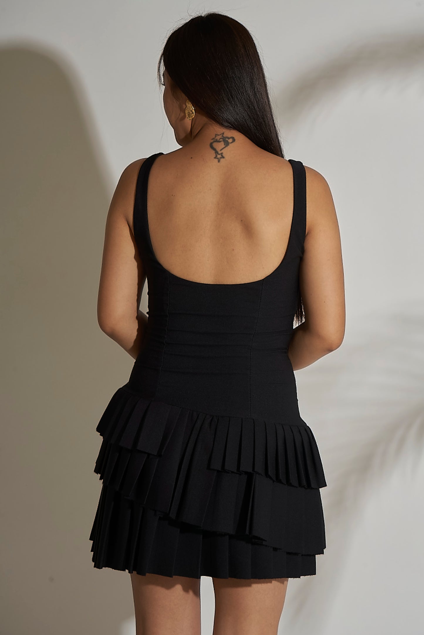 PLEATED ROMPER DRESS