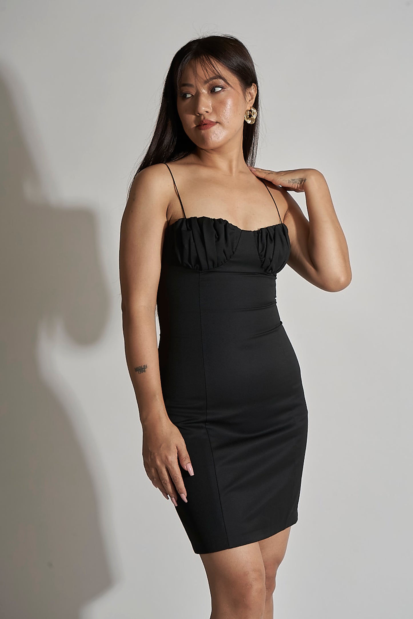 RUCHED BUST MINI DRESS