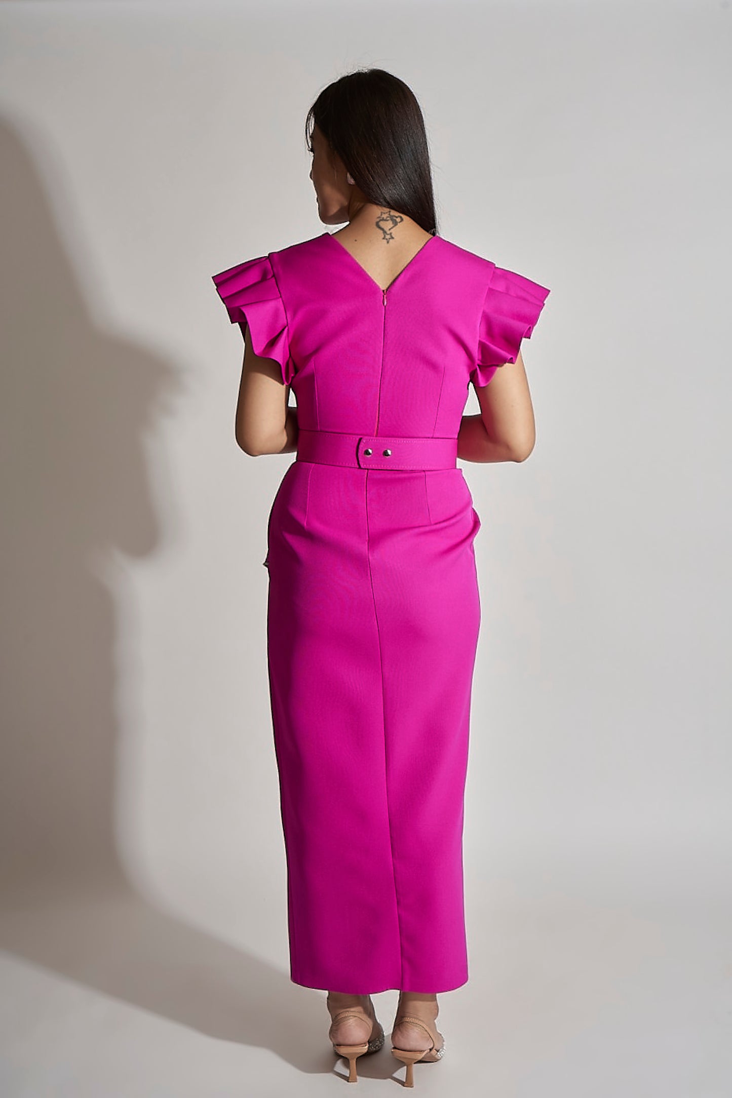 DRESS WITH EMBELLISHED BELT
