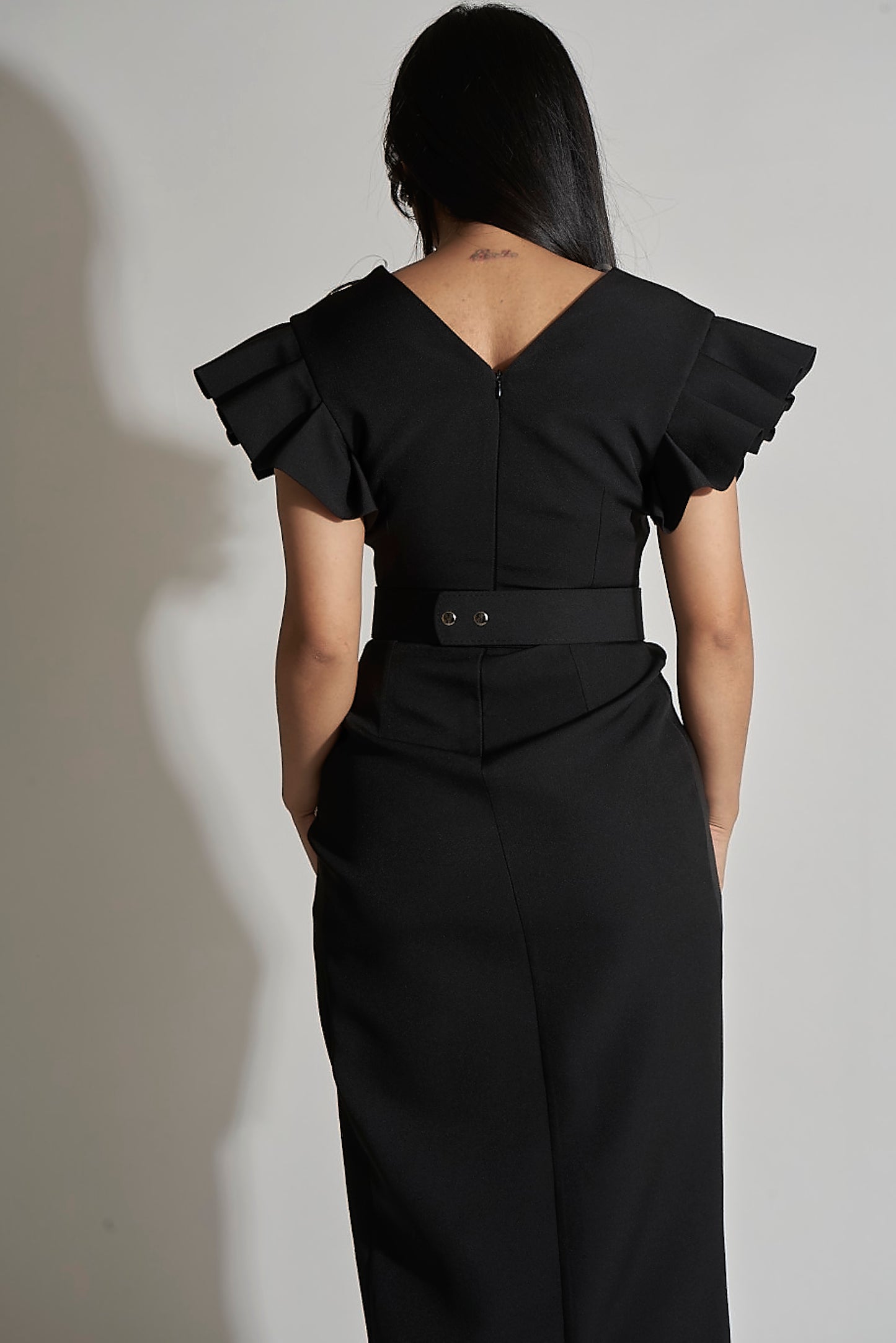 DRESS WITH EMBELLISHED BELT
