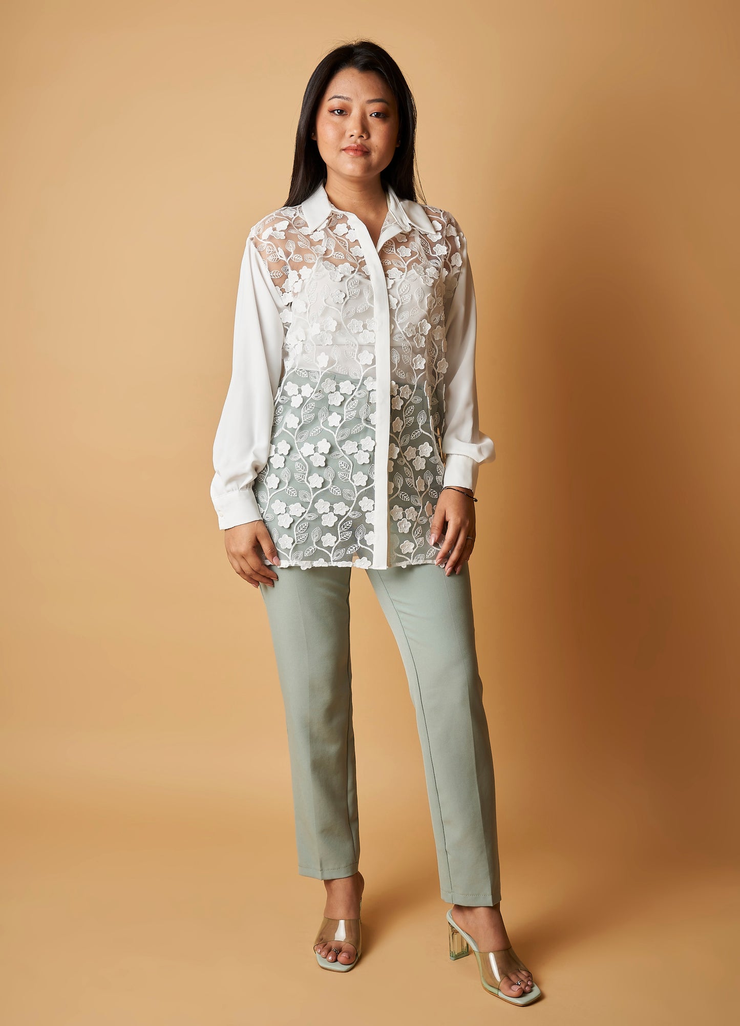 BELTED NARROW PANTS