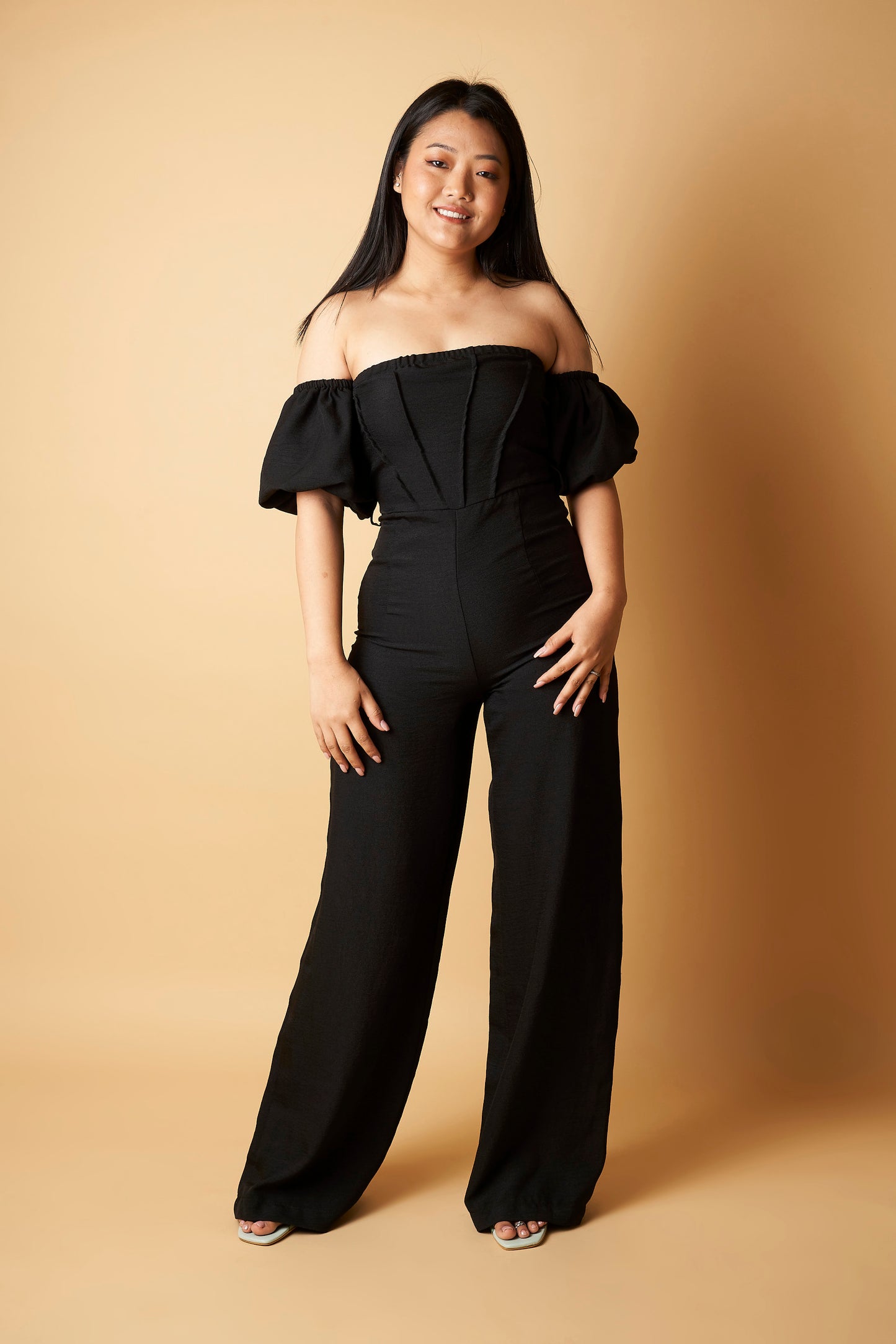 OFF SHOULDER JUMPSUIT