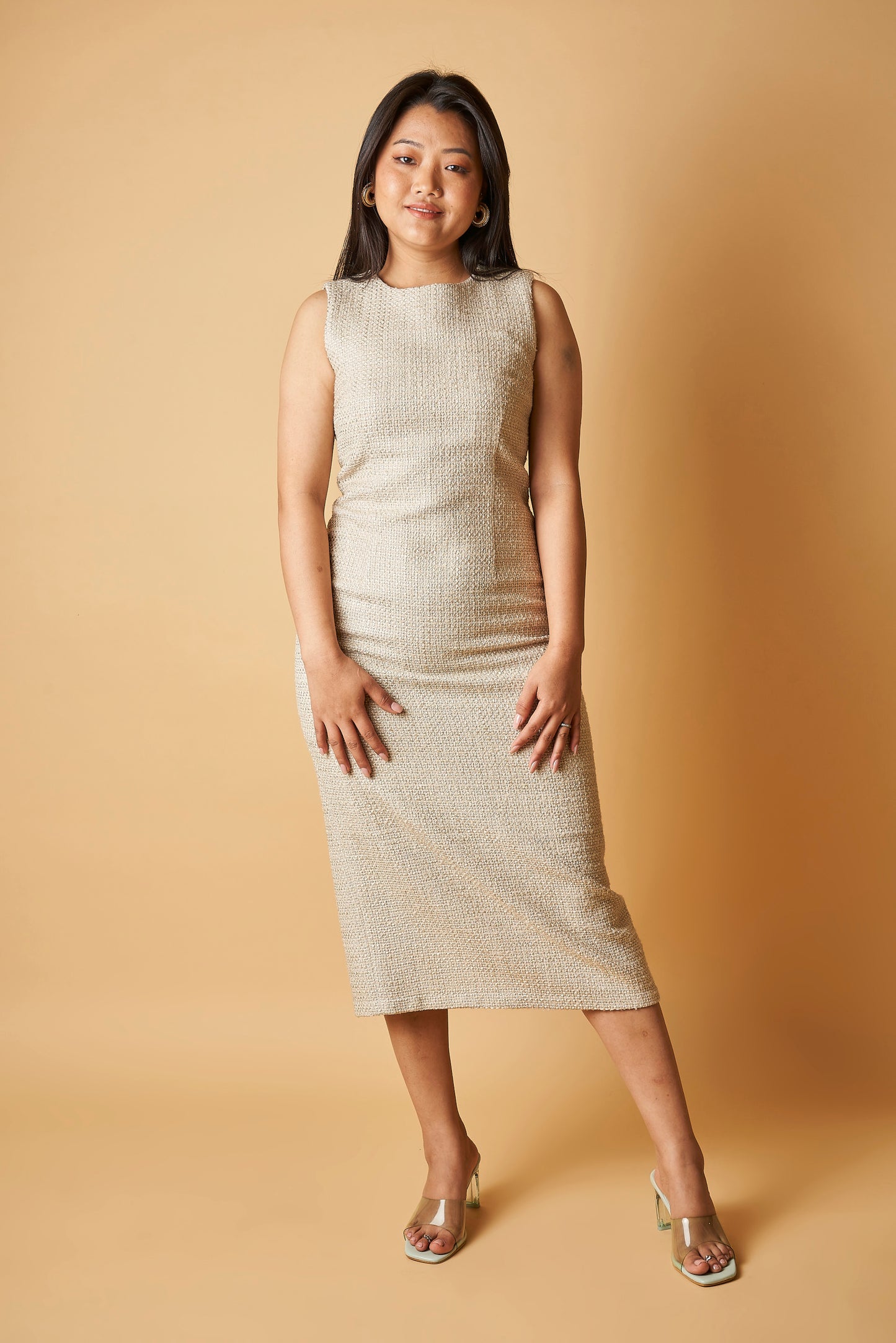 SLEEVELESS MIDI DRESS