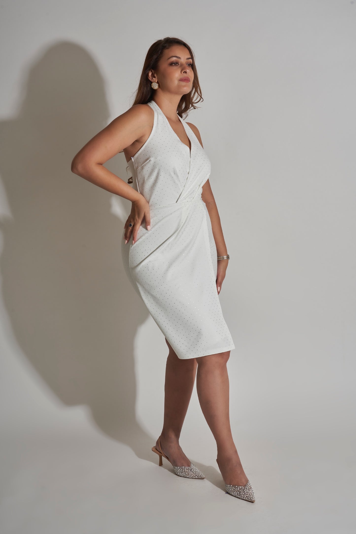 HALTER OVERLAP DRESS