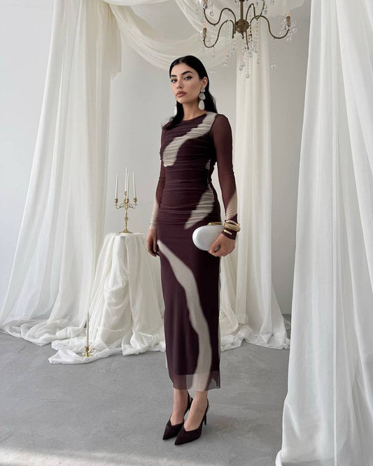 FULL SLEEVE RUCHED DRESS