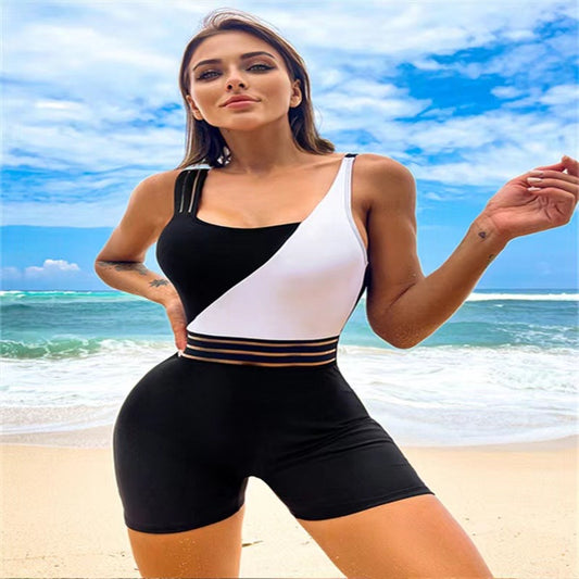 MONOCHROME ROMPER SWIMSUIT