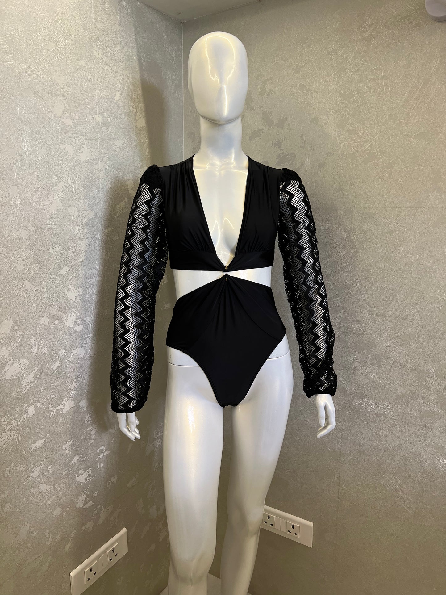 MESH SLEEVE SWIMSUIT