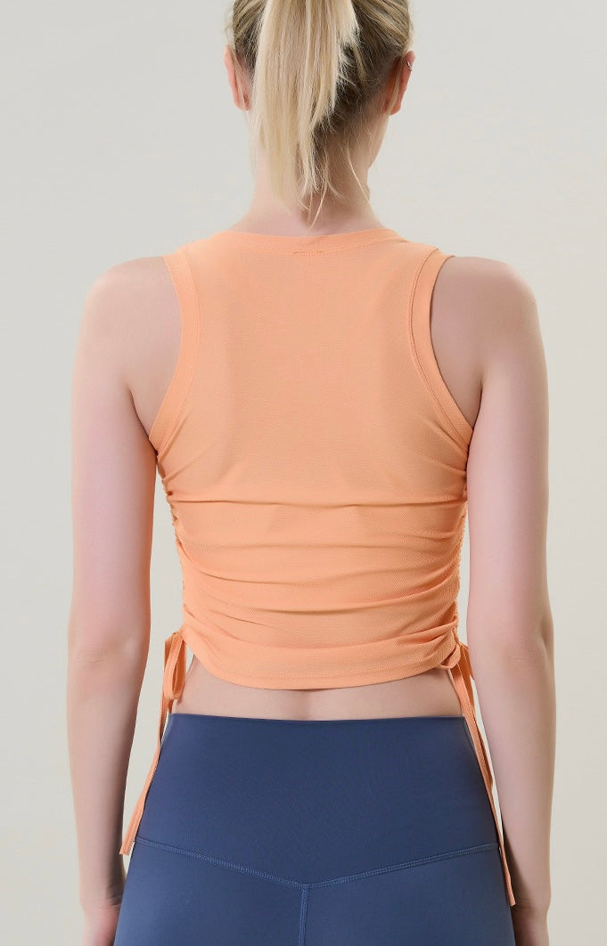 SLEEVELESS VEST WITH DRAWSTRINGS