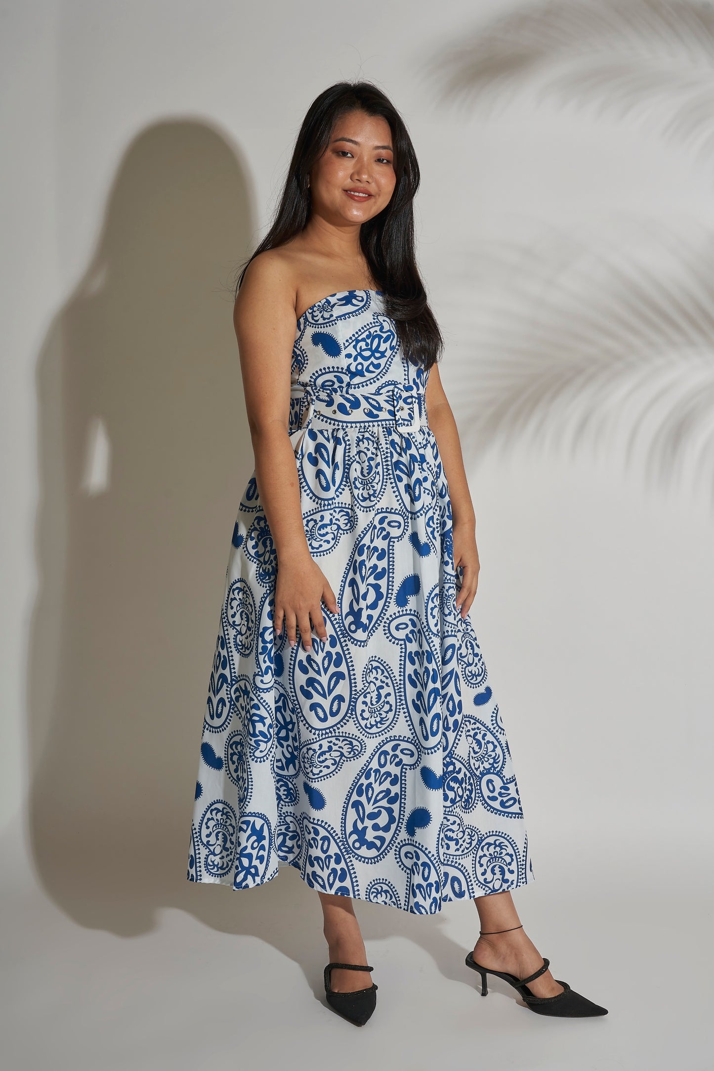 Printed Strapless Dress