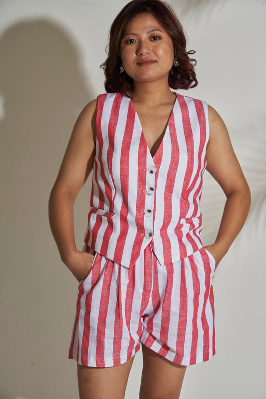 Stripped Waistcoat Co-ord Set