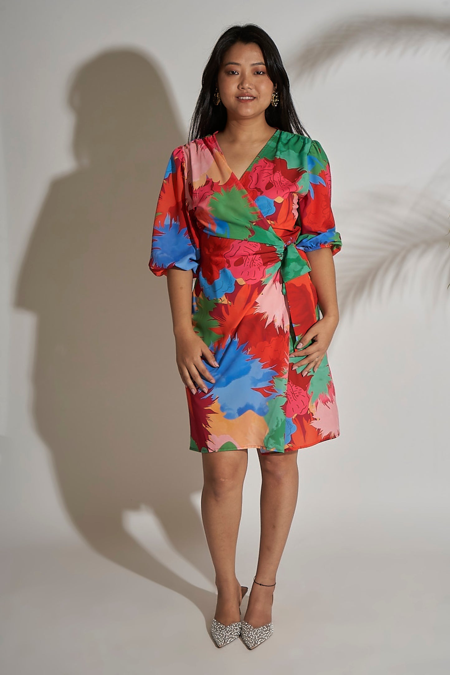 FLORAL WRAP DRESS