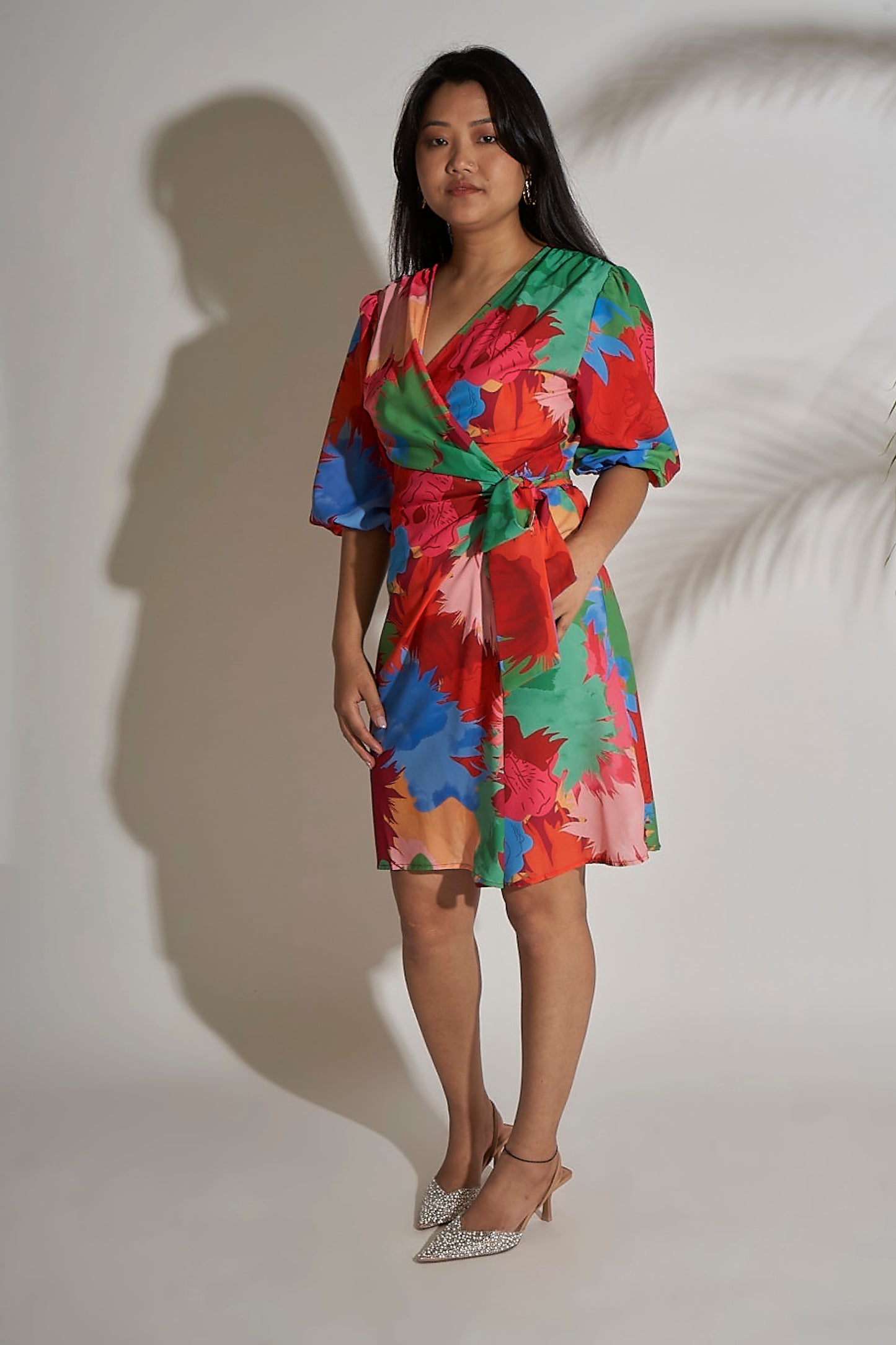 FLORAL WRAP DRESS