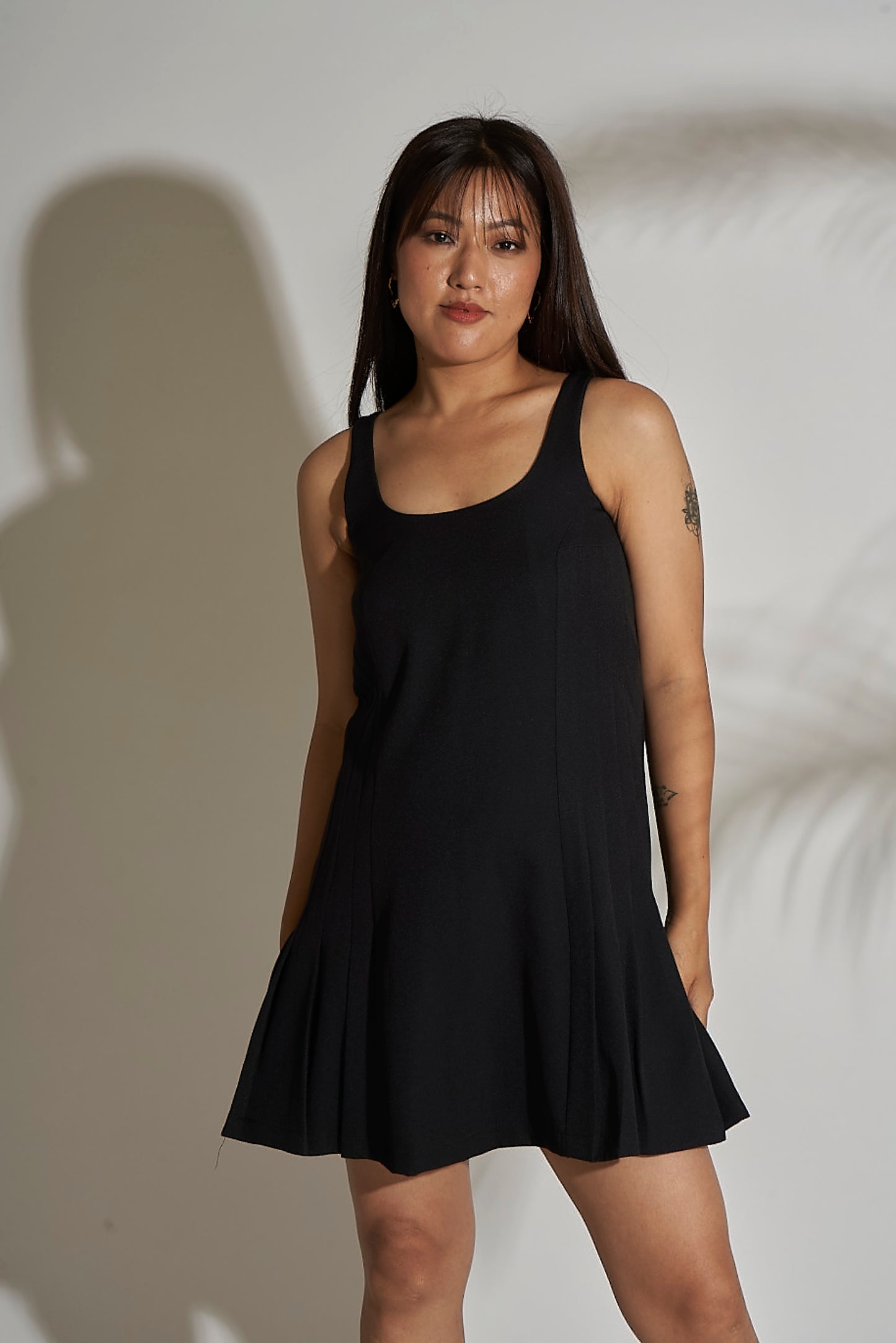 PLEATED BLACK DRESS