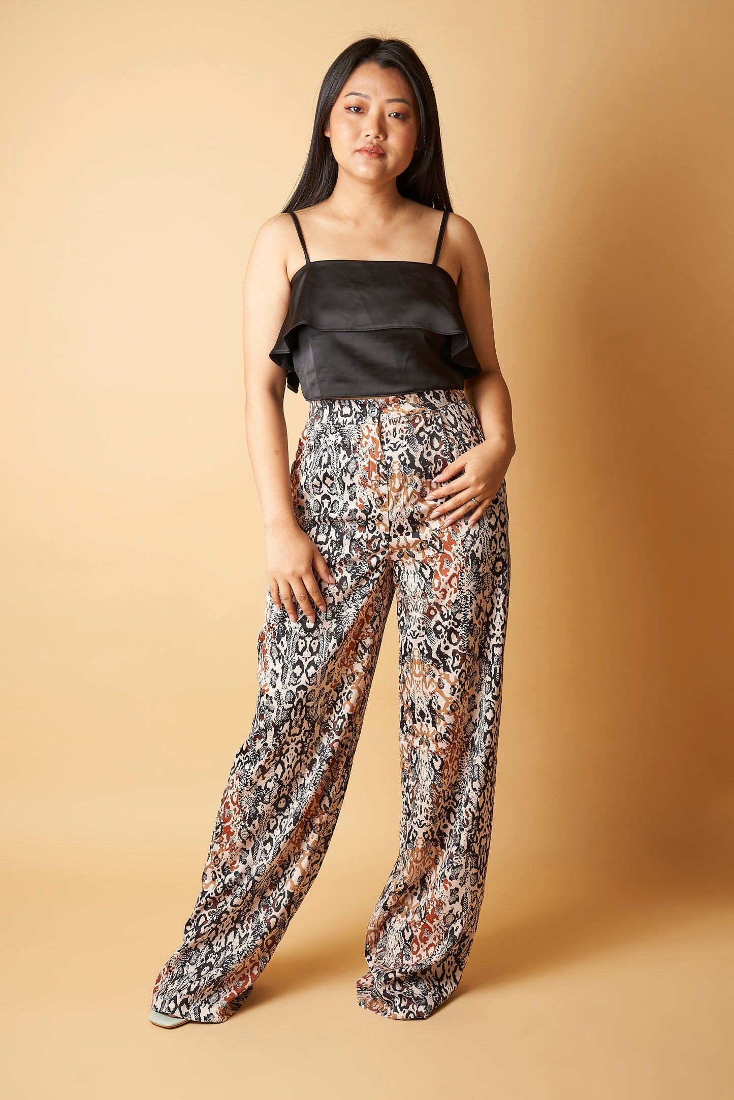 ANIMAL PRINT SATIN PANT