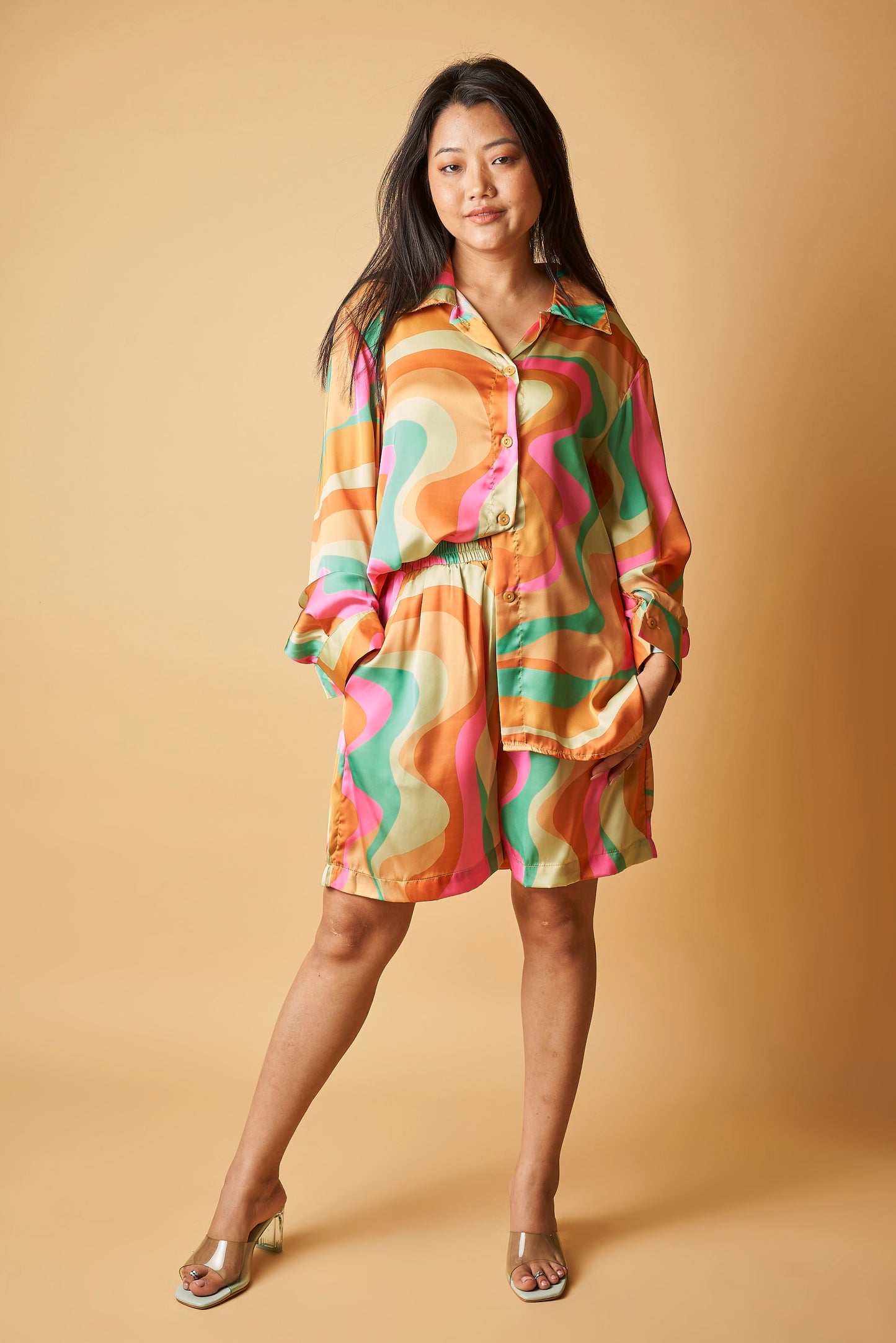 PRINTED LONG SLEEVES COORD SET