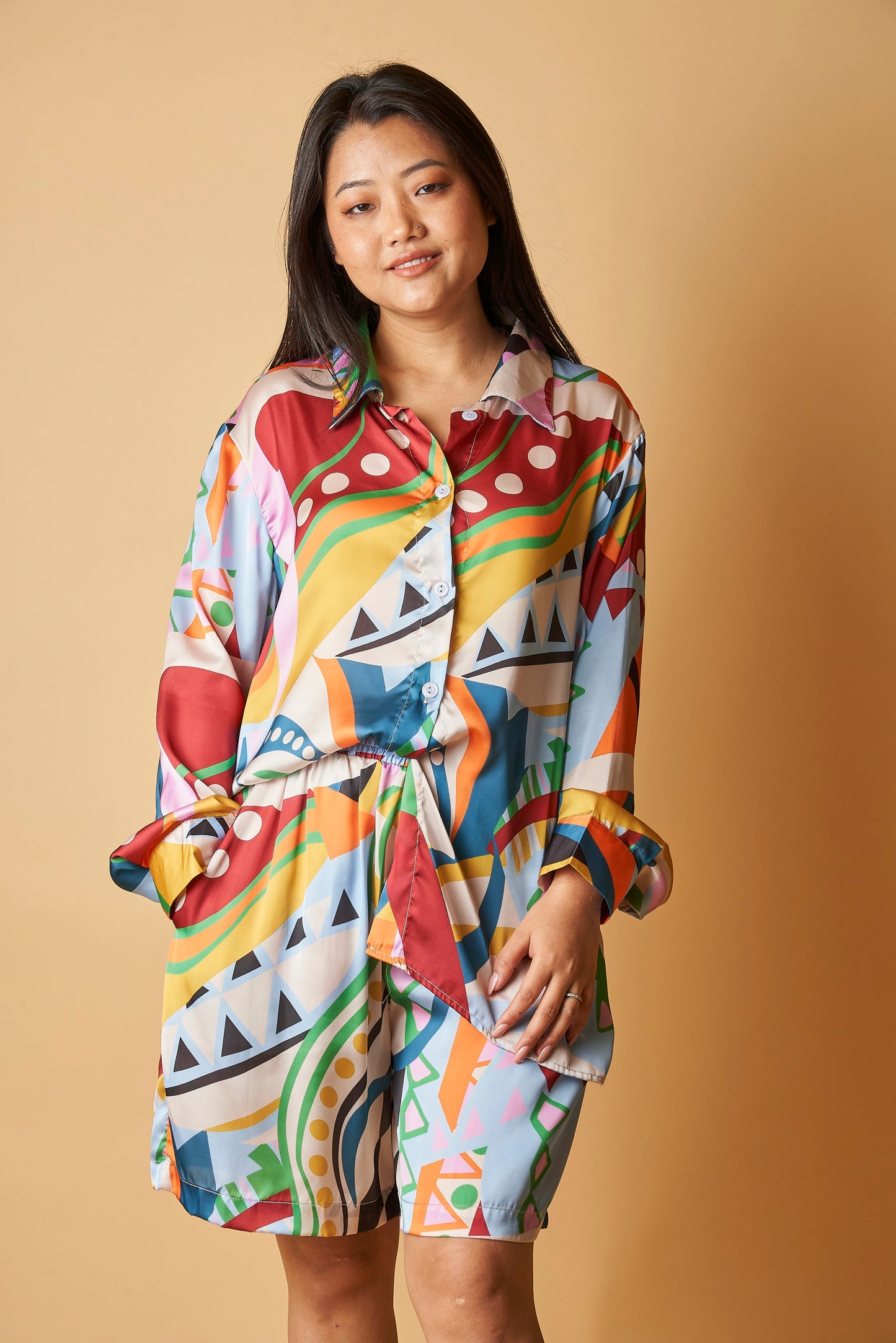PRINTED LONG SLEEVES COORD SET